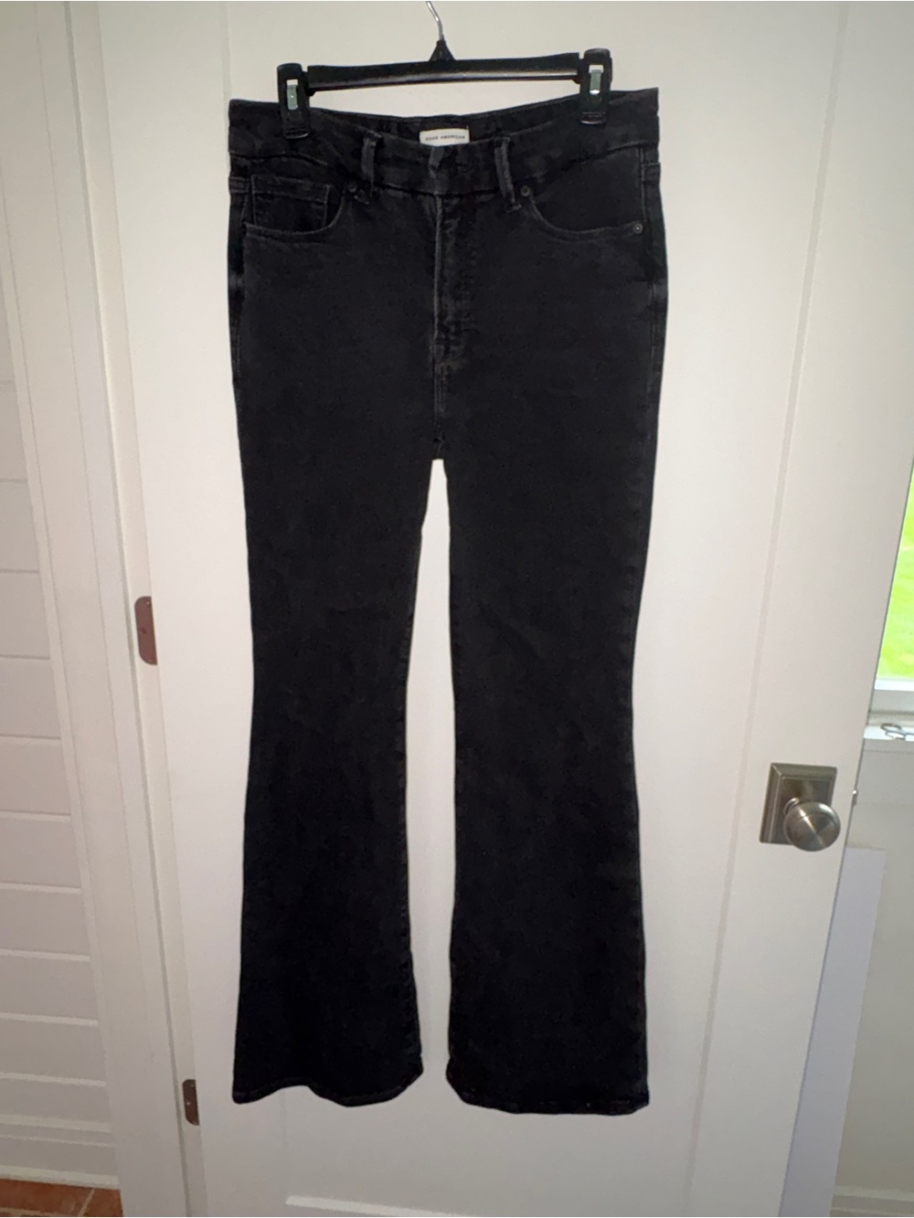 NWOT Good American Good legs wide flare jeans sz 8/29 GFDBP802BT
